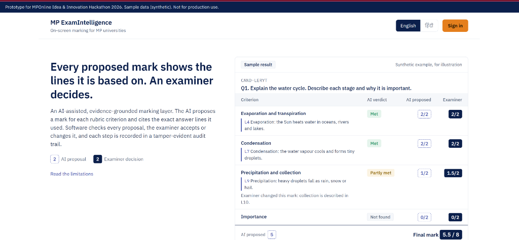 MP ExamIntelligence screenshot